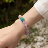 Natural Kunzite & Amazonite Beaded Bracelet