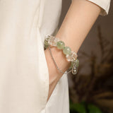 Qi Nan Agarwood & Prehnite Beaded Bracelet
