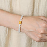 White Jade Mantra Bead Bracelet
