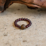 Garnet & Agarwood Energy Ring