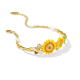 Sunflower Bee Charm Bracelet