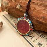 Cinnabar necklace - Guardian Buddhas of the Zodiac Signs