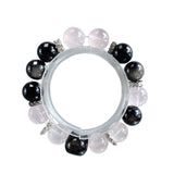 Elegant Rose Quartz Obsidian Beaded Bracelet