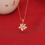 Golden Lotus Pendant Necklace