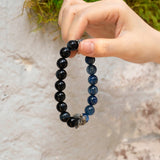  Blue Kyanite Tiger's Eye Crystal with Dragon Guardian Bracelet