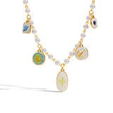 Celestial Pearl Charm Necklace