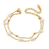 Lumière Dual Chain Pearl Bracelet