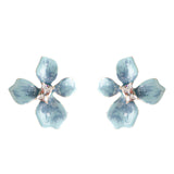 Blue Orchid Flower Earrings