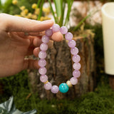 Natural Kunzite & Amazonite Beaded Bracelet