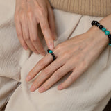 Zebra Amazonite & Silver Sheen Obsidian Ring
