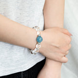 Aquamarine Clear Quartz Bracelet