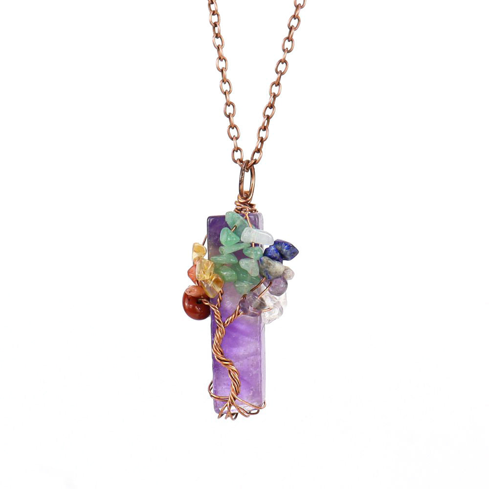 Tree of Life Healing Crystal Pendant Necklace