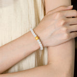 White Jade Mantra Bead Bracelet