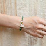 Green Strawberry Crystal & Jade Gourd Bracelet
