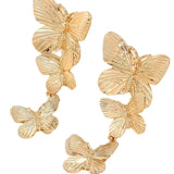 Golden Butterfly Cascade Earrings
