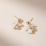 Floral Crystal Pearl Earrings