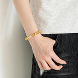 Golden Tiger Eye &amp; Citrine Energy Bracelet with Silver-Plated Accent
