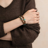 Emerald Green Clear Double Wrap Bracelet