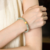 Hetian Jade &amp; Mantra Bead Bracelet