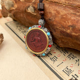 Cinnabar necklace - Guardian Buddhas of the Zodiac Signs
