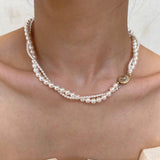 Retro Twist Pearl Choker Necklace