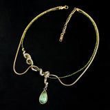 Emerald Serpent Charm Necklace