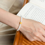 White Jade Mantra Bead Bracelet