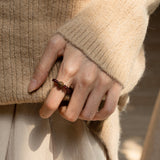 Garnet & Agarwood Energy Ring