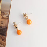 Orange Blossom Enamel Earrings – Energize with Joyful Charm