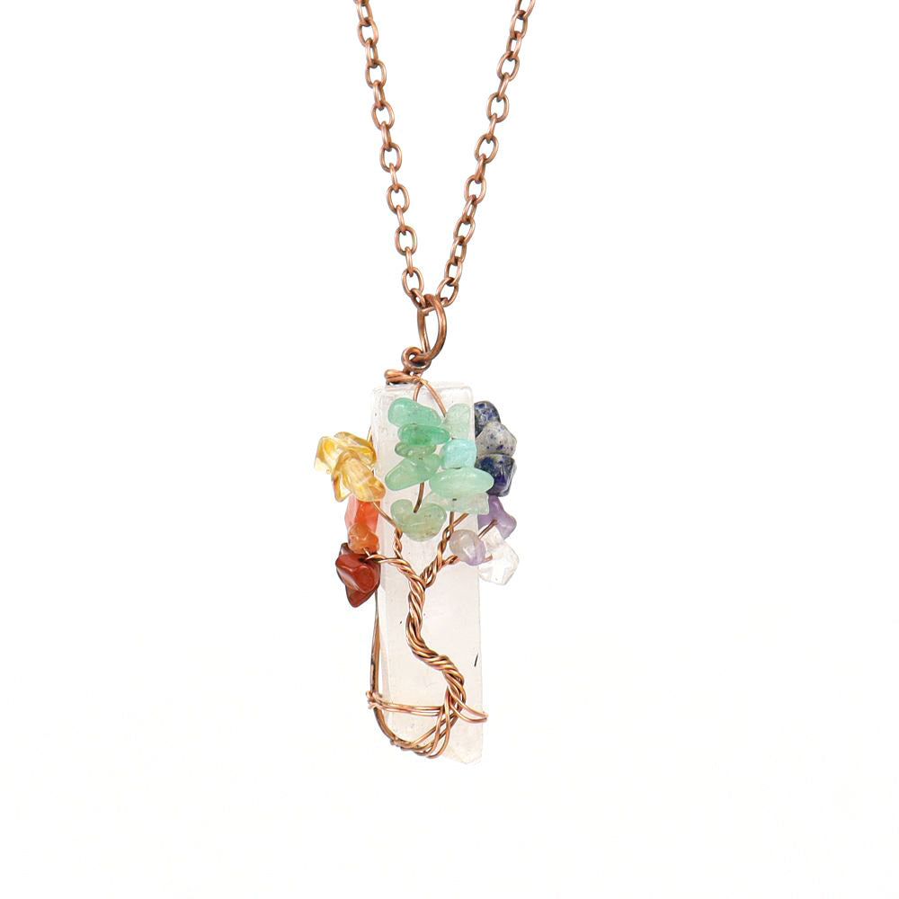 Tree of Life Healing Crystal Pendant Necklace