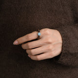 Agarwood & Aquamarine Energy Ring
