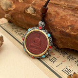 Cinnabar necklace - Guardian Buddhas of the Zodiac Signs