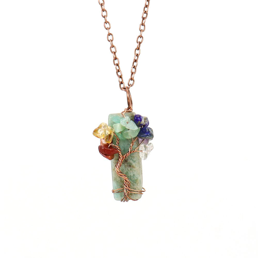 Tree of Life Healing Crystal Pendant Necklace