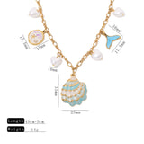 Mermaid Charm Pearl Necklace