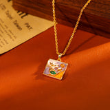 Golden Lotus Pendant Necklace