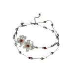 Double Flower Beaded Necklace