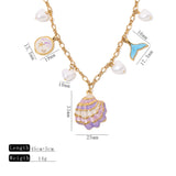 Mermaid Charm Pearl Necklace