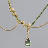 Emerald Serpent Charm Necklace