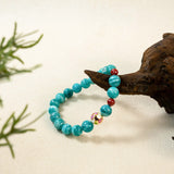 Natural Amazonite & Cinnabar Beaded Bracelet