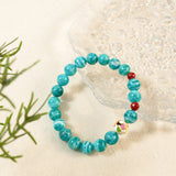 Natural Amazonite & Cinnabar Beaded Bracelet