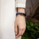  Blue Kyanite Tiger's Eye Crystal with Dragon Guardian Bracelet
