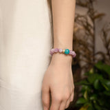 Natural Kunzite & Amazonite Beaded Bracelet