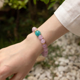 Natural Kunzite & Amazonite Beaded Bracelet