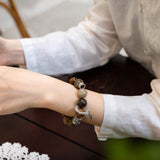 Qi Nan Agarwood & Multi-colored Phantom Quartz Beaded Bracelet