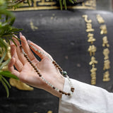 Green Hair Quartz & Wood Protection Bracelet Set