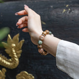Phantom Quartz, Green Rutilated Quartz Kyara Agarwood Bracelet