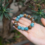 Aquamarine & Coconut Wood Harmony Bracelet