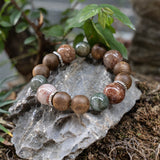 Phantom Quartz, Green Rutilated Quartz Kyara Agarwood Bracelet