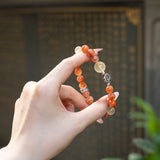 Sunstone & White Jade Radiance Bracelet