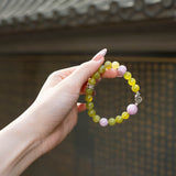 Green Jade & Rose Quartz Growth Bracelet